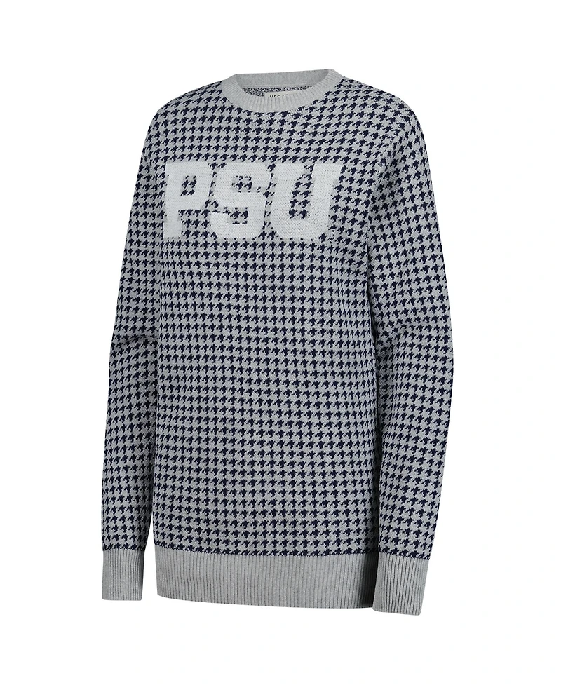 Uscape Apparel Men's and Women's Gray Penn State Nittany Lions Renew Knit Vintage Houndstooth Sweater