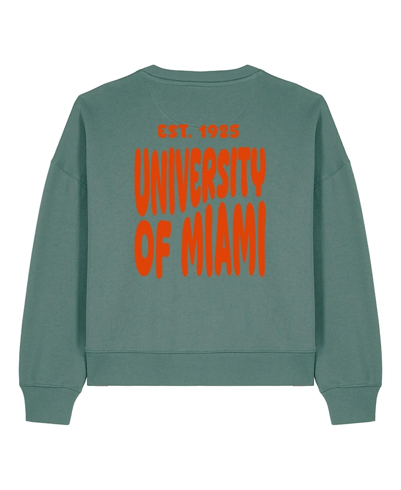 Uscape Apparel Women's Green Miami Hurricanes Cloud Sweatshirt