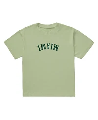 Uscape Apparel Men's Green Miami Hurricanes Upside Down Embroidered Vintage Heavyweight T-Shirt