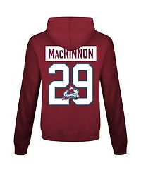 LevelWear Men's Nathan MacKinnon Burgundy Colorado Avalanche Relay Name & Number Long Sleeve Hooded T-Shirt