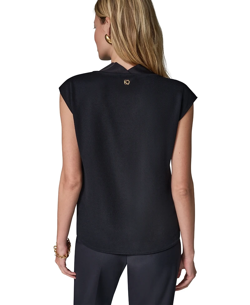 Donna Karan New York Women's Cowl-Neck Cap-Sleeve Top