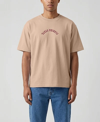 Uscape Apparel Men's Tan Florida State Seminoles Upside Down Embroidered Vintage Heavyweight T-Shirt