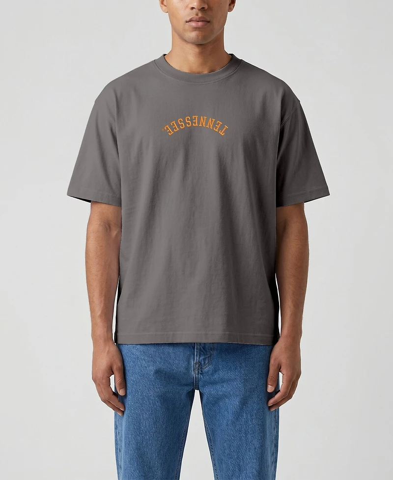 Uscape Apparel Men's Brown Tennessee Volunteers Upside Down Embroidered Vintage Heavyweight T-Shirt