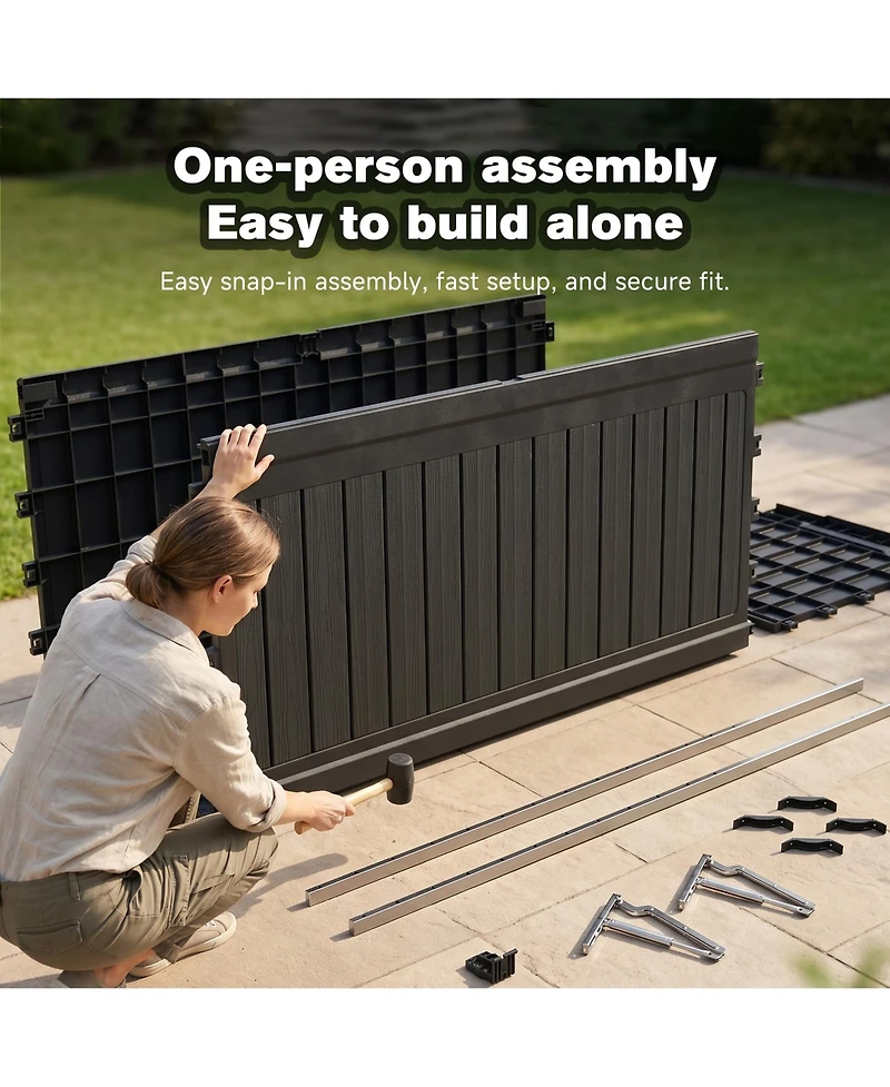 Viyet 260-Gallon Xxl Outdoor Deck Box