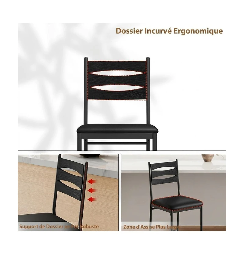 gaomon Set of 4 Bar Stools, Faux Leather Upholstered Counter Height Barstools with Back, Footrest and Thick Cushion for Kitchen Island