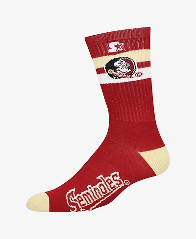 Starter Men's and Women's Florida State Seminoles Team Color Two-Stripe Crew Socks
