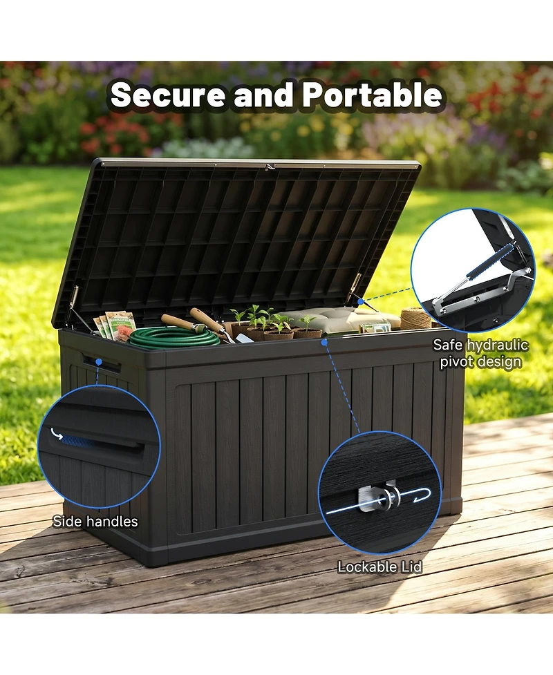 Viyet 230-Gallon Xxl Outdoor Deck Box
