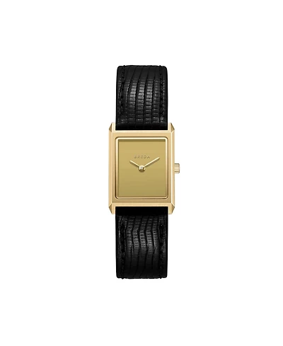 Breda Women's Quartz Virgil Gold and Black Leather Band Watch 20mm