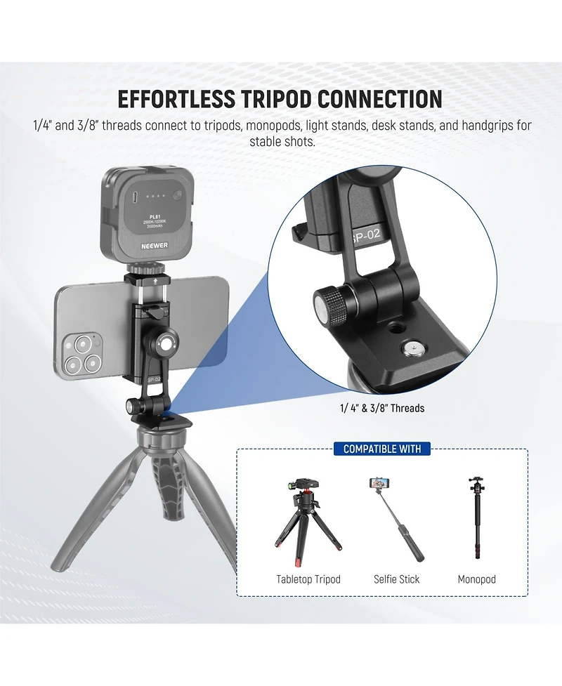Neewer Sp-02 Camera Tripod for select iPhone and Android mobile devices