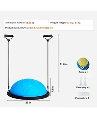 Vevor Half Exercise Ball Trainer Yoga Balance Stability Ball Resistance Band