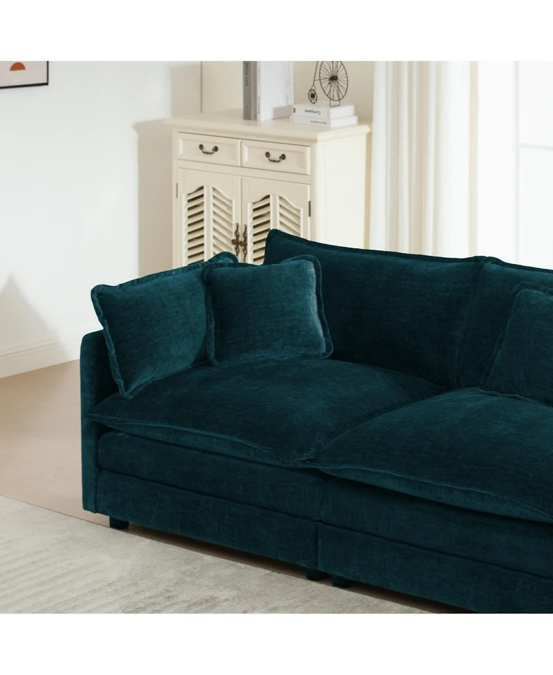 Boyel Living Free Combination Comfy Upholstery Modular Sectional Sofa With Reversible Ottoman