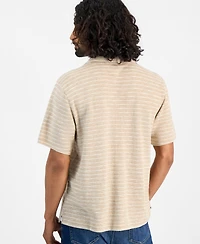 Sun + Stone Men's Short-Sleeve Wave Textured Camp Collar Shirt, Macy's Exclusive