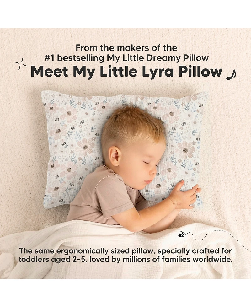 KeaBabies Toddler 1-Pack Lyra Muslin Pillow with Pillowcase 13x18, Organic Cotton for Boys, Girls, Sleeping, Travel