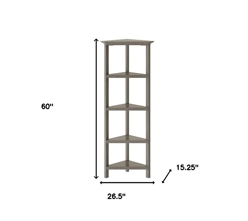 HomeRoots Solid Wood Corner Bookcase
