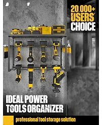 Xdovet Power Tool Storage Rack Wall Mounted Drill Holder Metal Garage Hook Hammer Rack