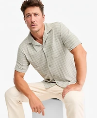 Sun + Stone Men's Short-Sleeve Stripe Texture Pocket Camp Shirt, Macy's Exclusive