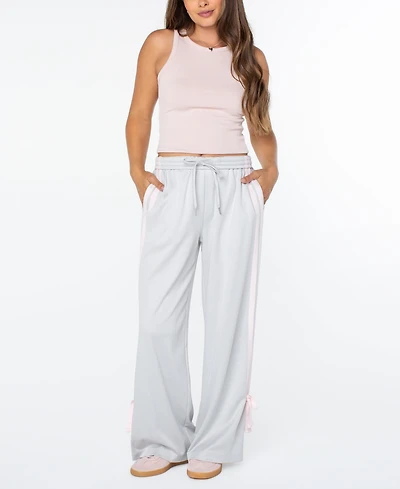Celebrity Pink Women's Wide-Leg Bow-Detail Track Pants