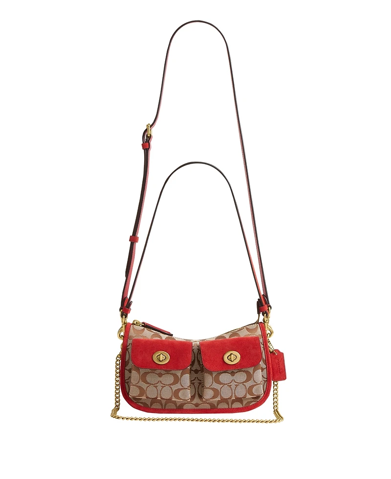 Coach Originals Waverly Signature Jacquard Small Shoulder Handbag