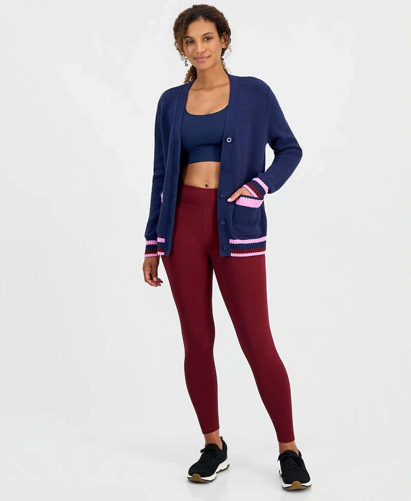 Id Ideology Women's Colorblock V-Neck Long-Sleeve Cardigan, Macy's Exclusive