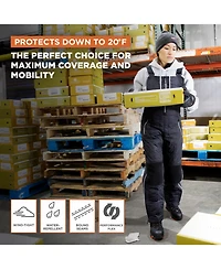 RefrigiWear Plus Size Diamond Quilted Insulated Bib Overalls with Performance-Flex