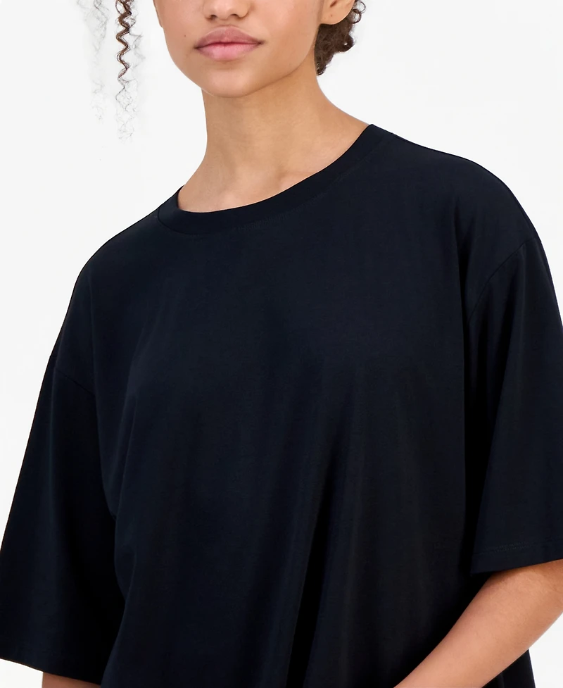 Id Ideology Women's Boyfriend Cotton-Blend Short-Sleeve T-Shirt, Macy's Exclusive