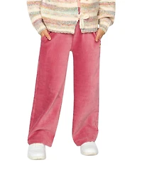 Deux par Little Girls Velour Flare Pants Raspberry