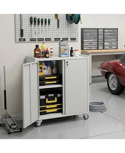 gaomon Metal Storage Shelf Cabinet, Durable Steel Construction, Space-Saving Folding Shelf Unit for Living Room, Kitchen, Garage