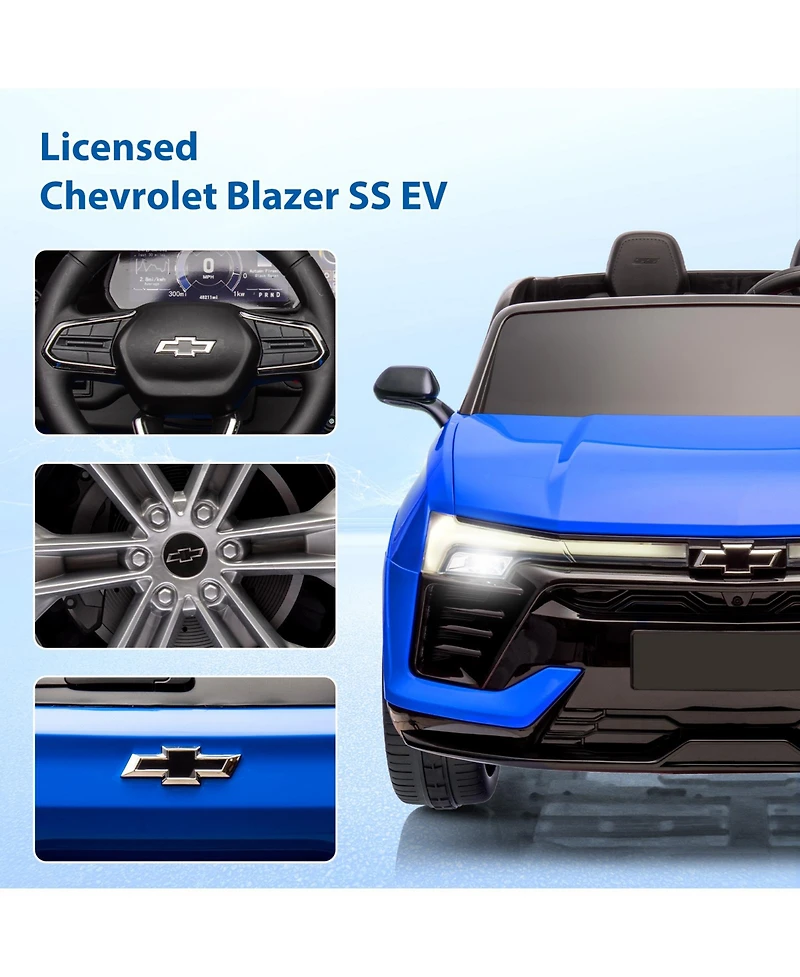 homfan 24V 2-Seater Licensed Chevrolet Suv Ride-On - Parent Remote Control, Spring Suspension, Led Lights, Wireless, Safety Belt, 3 Speeds