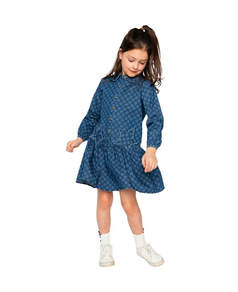 Deux par Little and Big Girl 6-14Y Shirt Dress Smiley Print