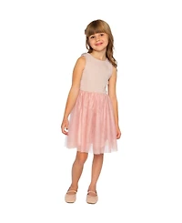 Deux par Deux Toddler Girl (2T-5T) Bi-Material Sleeveless Dress Houndstooth