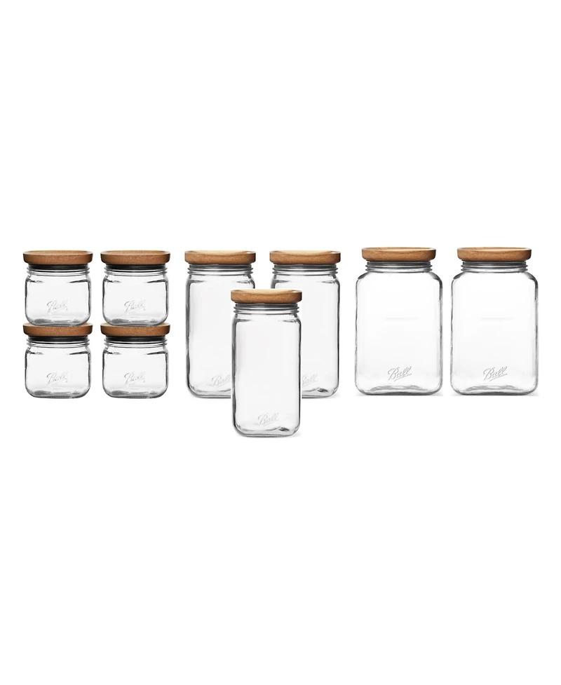 Ball Stack and Store Glass Mason Jars with Wood Lids
