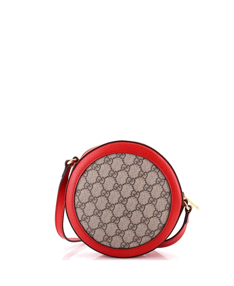 Pre-Owned Gucci Mini Ophidia Round Shoulder Bag Apple Gg Coated Canvas