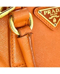 Pre-Owned Prada Mini Double Zip Lux Tote Saffiano Leather