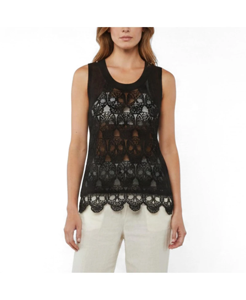 Pre-Owned Missoni Women's Philipp Plein Sheer Skull Lace Tank Top