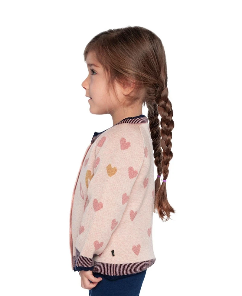 Deux par Little and Big Girl (6-8) Knitted Jacquard Cardigan