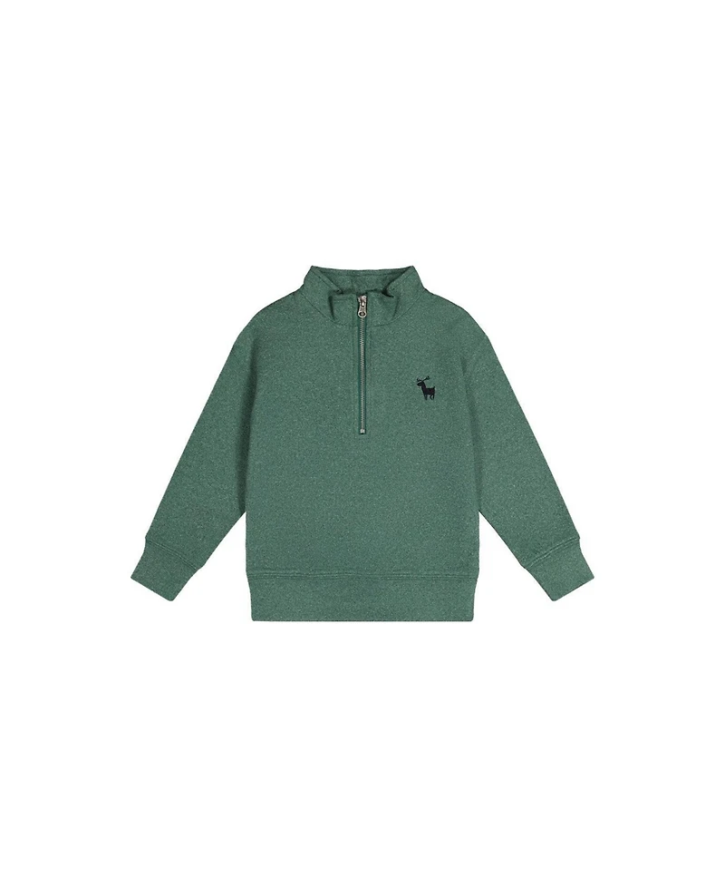 Deux par Little Boys 6 - 12 Half Zip Mock Neck Sweater