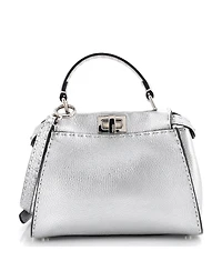 Pre-Owned Fendi Mini Selleria Peekaboo Bag Leather