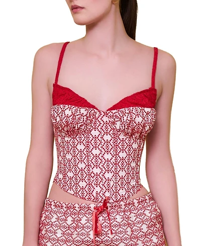 Pcfg Women's The Broderie Anglaise Edit Embroidered Bodice Corset Top