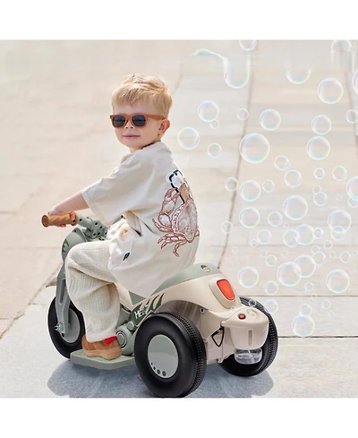 homfan 23.2x10.2x13.6 6V Kids Battery Powered Ride-On Bubble Car, Push Button Start, for Toddlers Outdoor Fun