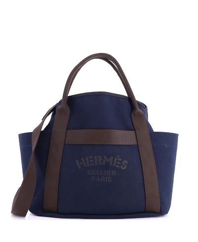 Pre-Owned HERMES Sac De Pansage Groom Handbag Canvas