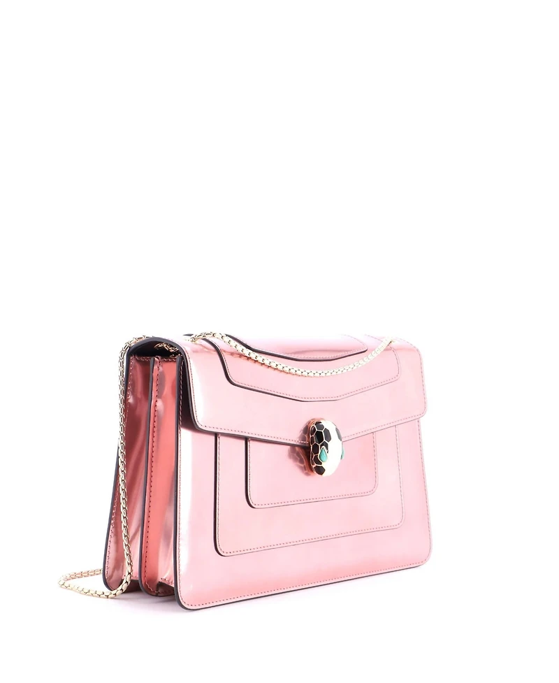 Pre-Owned Bvlgari Medium Serpenti Forever Shoulder Bag Metallic Leather