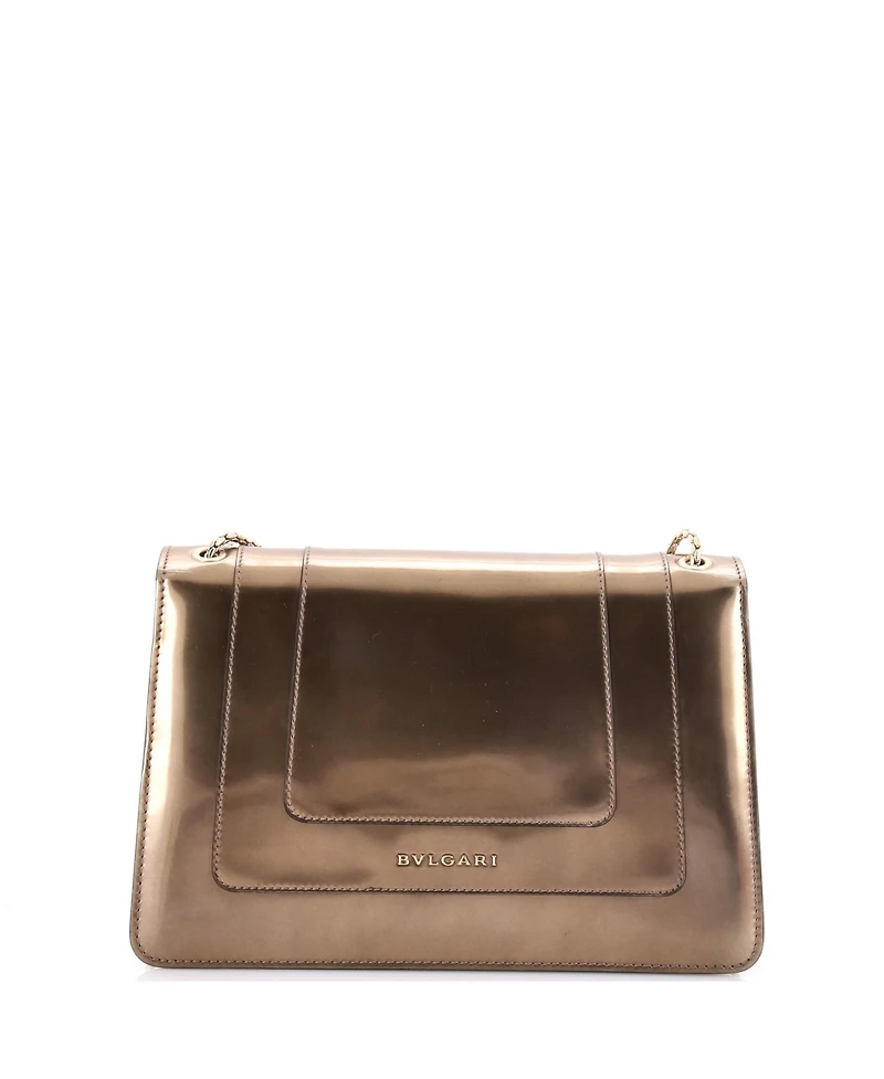 Pre-Owned Bvlgari Medium Serpenti Forever Shoulder Bag Metallic Leather