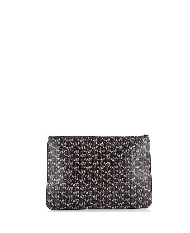 Pre-Owned Goyard Mm Senat Zip Pouch Coated Canvas