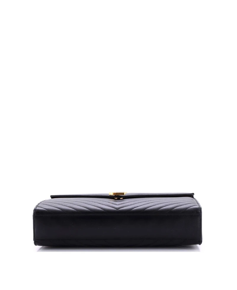 Pre-Owned Saint Laurent Large Classic Monogram Envelope Satchel Matelasse Chevron Leather