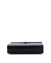 Pre-Owned Saint Laurent Large Classic Monogram Envelope Satchel Matelasse Chevron Leather