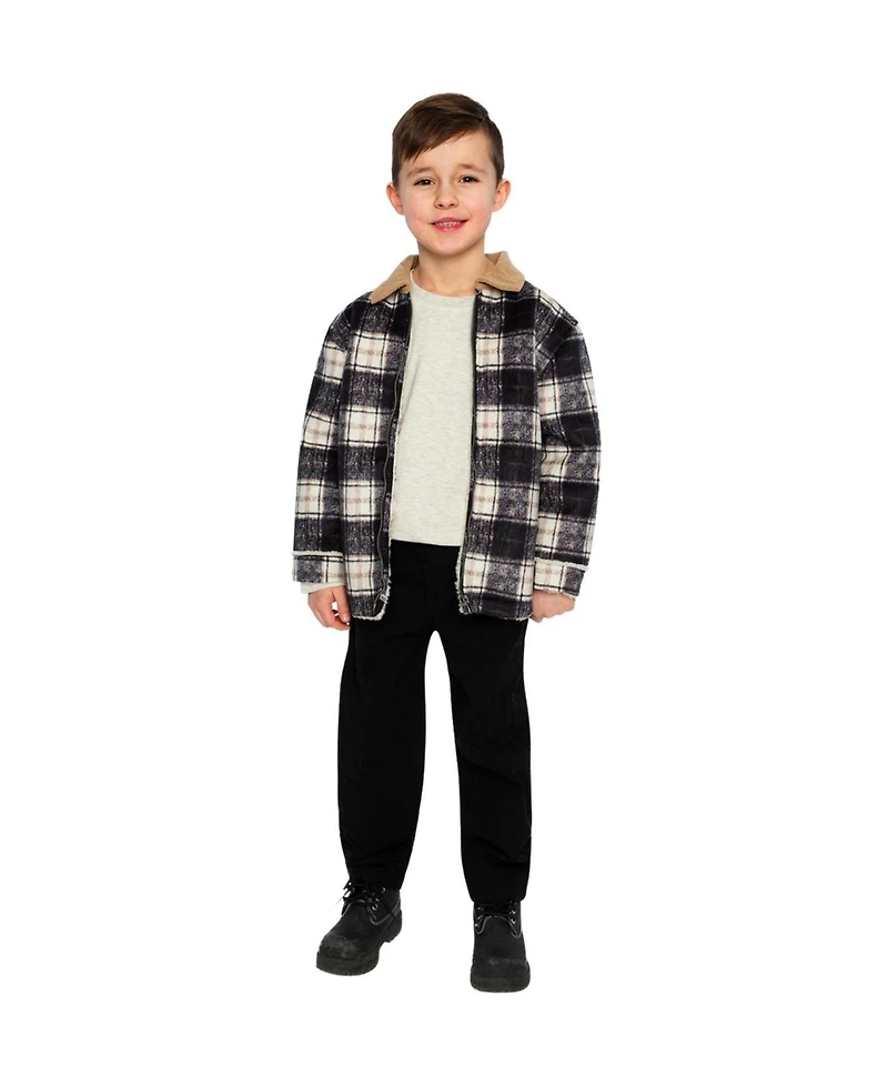 Deux par Deux Little and Big Boy 6-12 Brushed Plaid Zipped Jacket