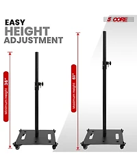 5 Core Speaker Stand 2Pc Heavy Duty Adjustable Height 61" Dj Pa Stands 35mm Mount 100Lb Capacity