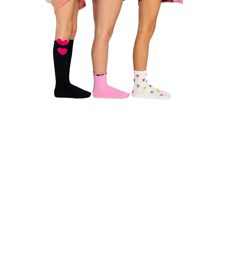 Deux par Deux Toddler Girl Socks ( ( size 3,4 ) 3 Pairs