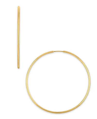 Macy's Polished Continuous Hoop Earrings in 10k Yellow Gold