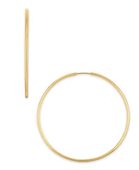 Macy's Polished Continuous Hoop Earrings in 10k Yellow Gold